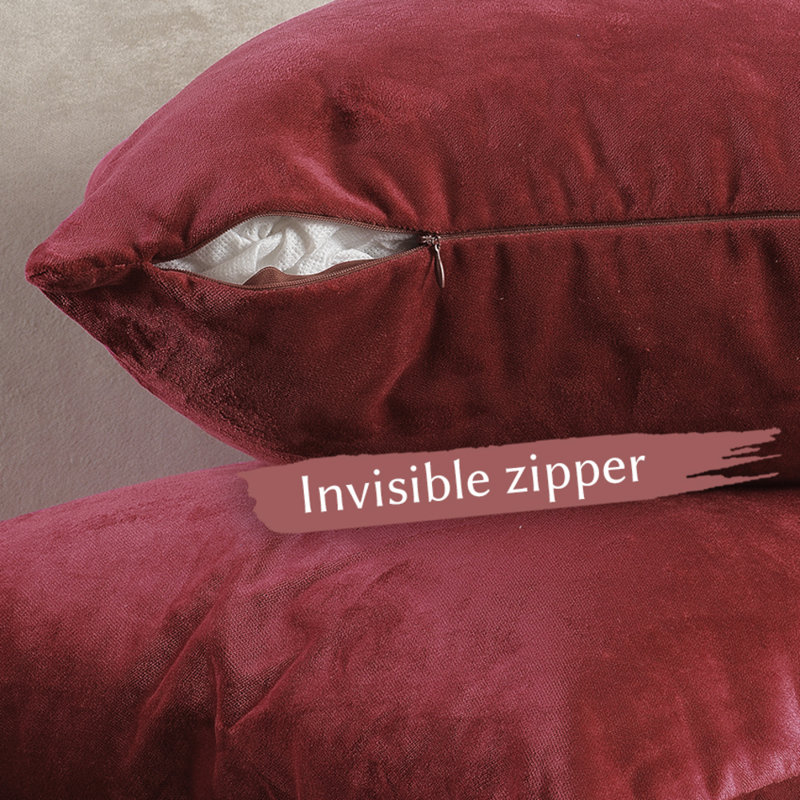 Matte Velvet Pillow Cover, 22" x 22", 54 Barn Red