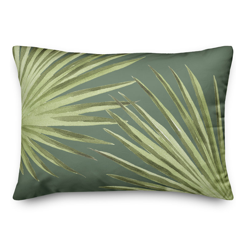  Housse et insert de coussin rectangulaire d'extérieur 20 feuilles de palmier, Vert
