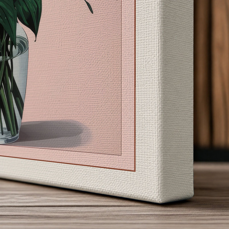 Blooms in Glass Botanical - Wrapped Canvas, 24x16 - 61.0 x 40.6 cm, Cream Border