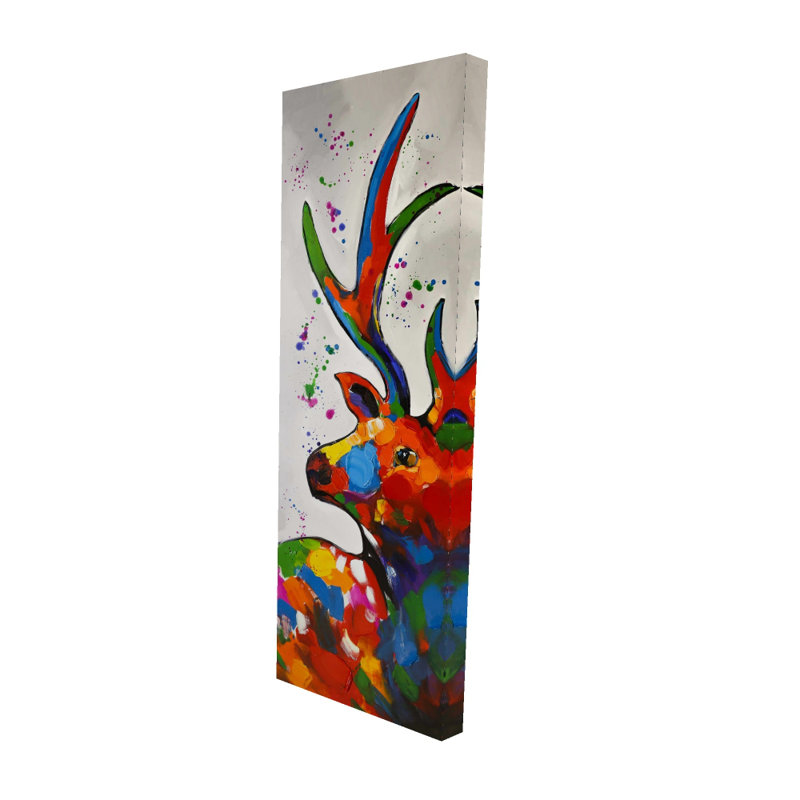 Abstract Colorful Deer Canvas | Paint Splash Home Decor