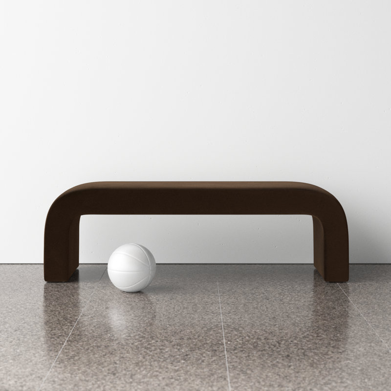 Daine 62" Upholstered Bench, Dark Brown Velvet