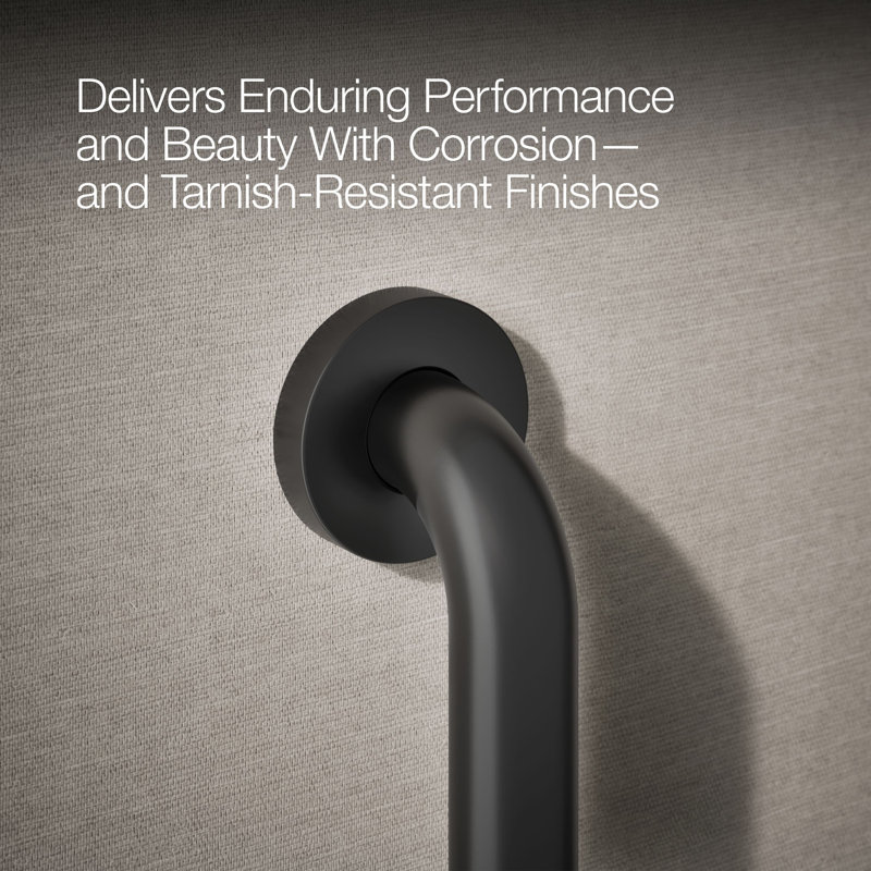 Contemporary Grab Bar, Matte Black, 24"W