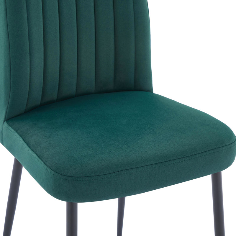 De 2 chaises de salle à manger réglables en velours de fer clouté à haute valeur pour les espaces intérieurs, Vert
