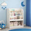 Bibliothèque pour enfants avec rangement ouvert, bibliothèque pour enfants orientée vers l'avant, étagère à livres en bois à plusieurs niveaux pour les tout-petits, salle de jeux, chambre à coucher ou chambre de bébé - blanc