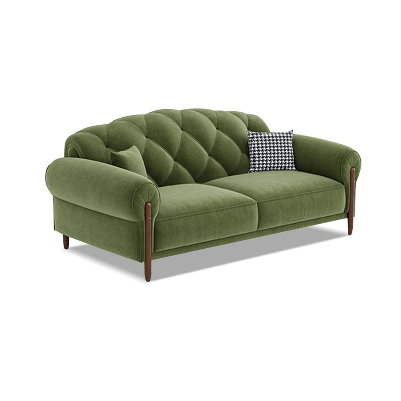Causeuse-coussin en polyester vert standard, H 34,25 po x l 74,8 po x P 37,4 po