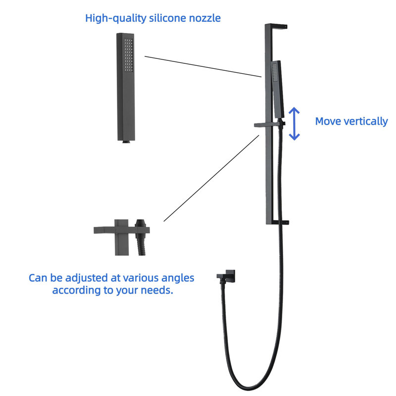 Complete Shower System with Rough-in Valve, Matte Black