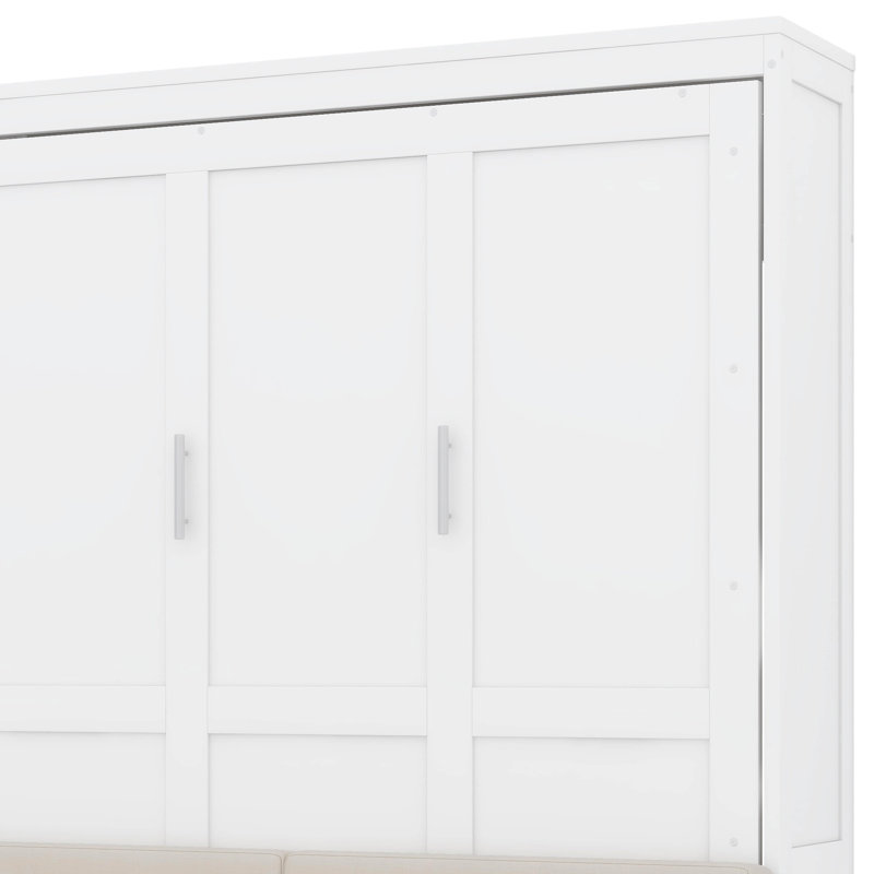 Murphy Wall Bed With Sofa Cushions, White