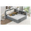 Lit plateforme pleine grandeur avec lit gigogne et tablette de tête de lit rotative, cadre de lit d'invité en bois gris-918145171