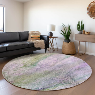Premium Machine Washable Cerrito AMF505 Purple Rug
