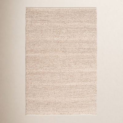 Zekia Cream Hand-Woven Wool Rug