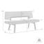 Banc de salle à manger rembourré avec dossier en bois d'hévéa et tissu Jeiren-304086081-304086087