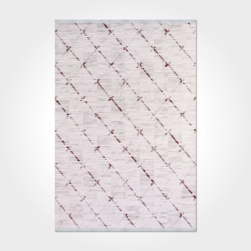Tapis beige moderne lavable à la machine, Rectangle 2 pi 8 po x 5 pi