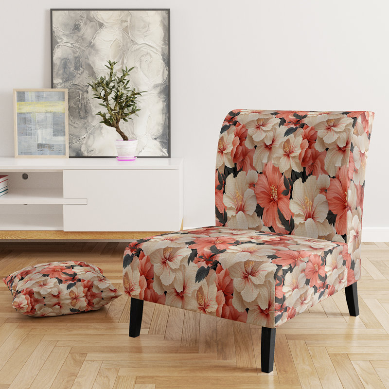 Fauteuil de chambre rembourré C, Whispers à motif tropical