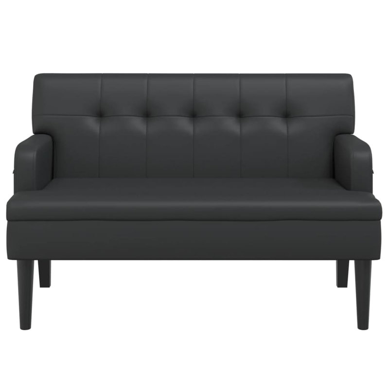 Agneza vidaXL 44” W Small Loveseat, Faux Leather Sofa, 2 Seater Couch, Ideal for Living Room