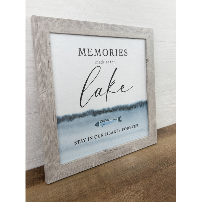 "Memories Made At The Lake Stay In Our Hearts Forever", art textuel sur papier