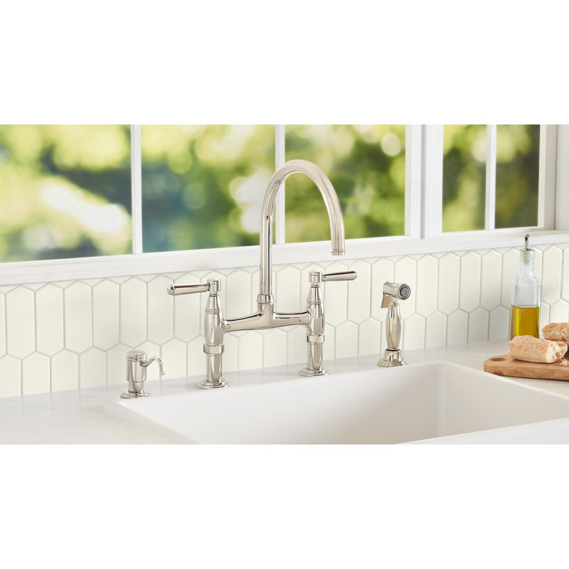 Bridge Kitchen Faucet, Polished Nickel, Without Side Spray, 33 Series Metal Lever
