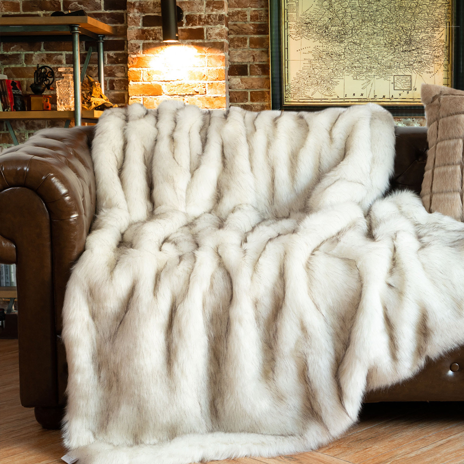 Marrakesh Faux Fur Throw Blanket, 51.18" W x 66.92" L