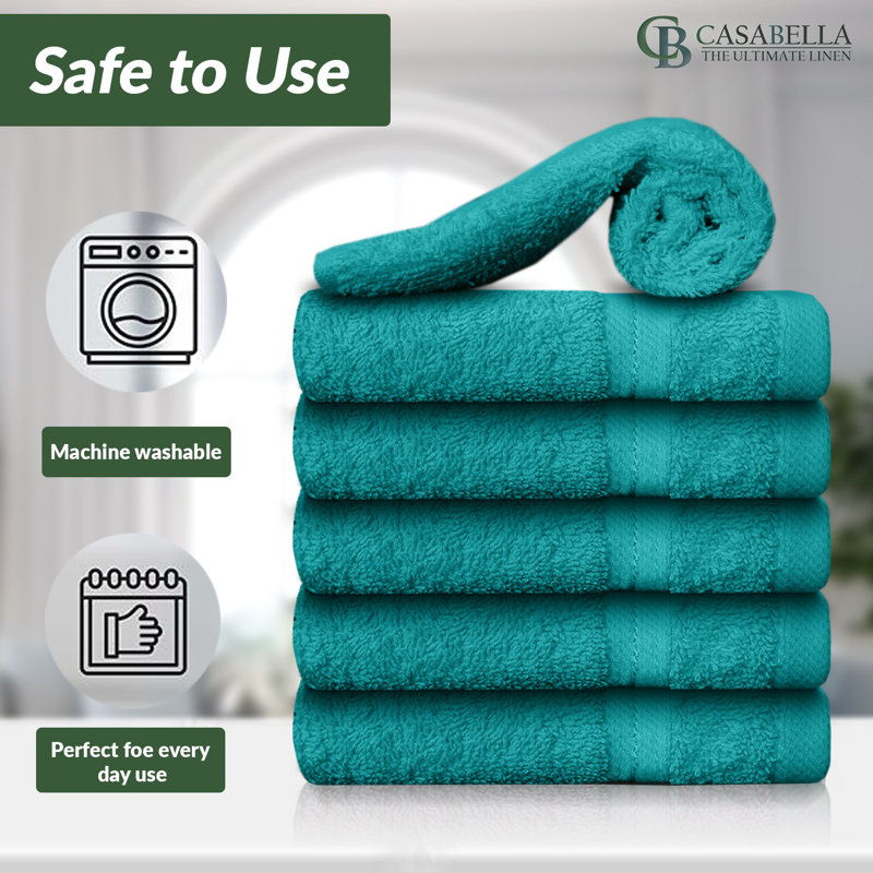 Casabella Luxury Face Towel, Jade Green