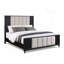Élégante tête de lit à panneau haut avec accents texturés, lignes épurées, lit 1pc, noir et blanc-118099592