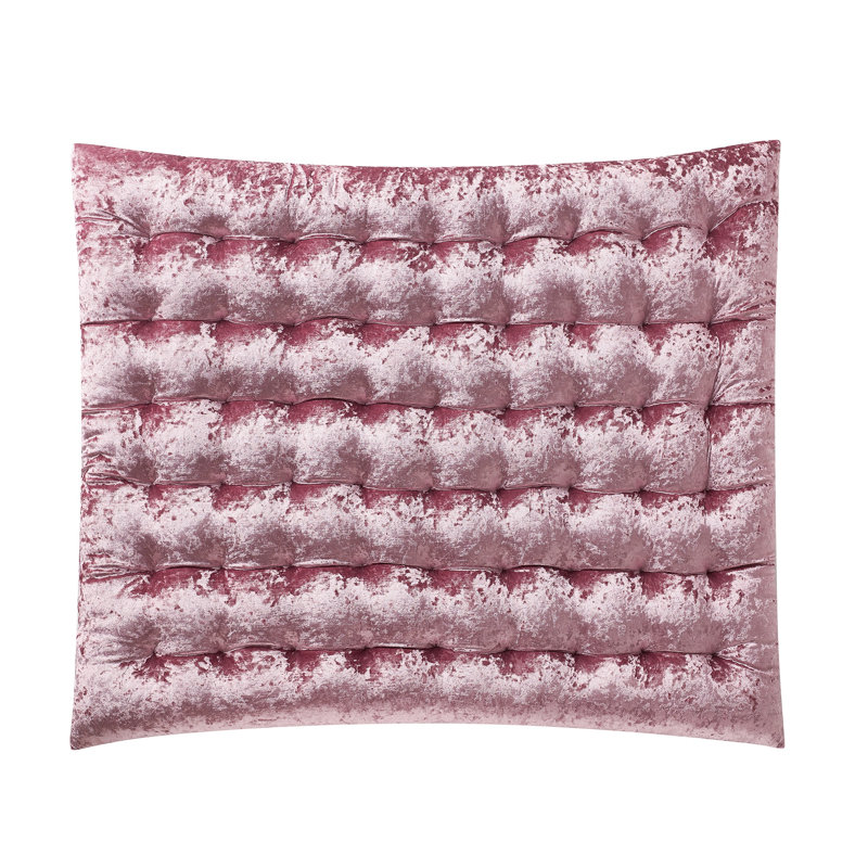 Rainha Cushion Tufted College Headboard - Velvet Crush, Rose Gold