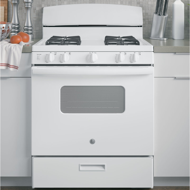 30" White Freestanding Gas Range with 4.8 cu. ft. Oven