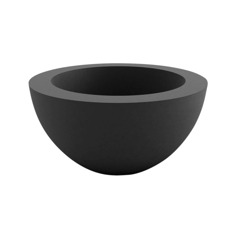 Sfera Resin Pot Planter, 11.75" H x 23.5" W x 23.5" D, Anthracite