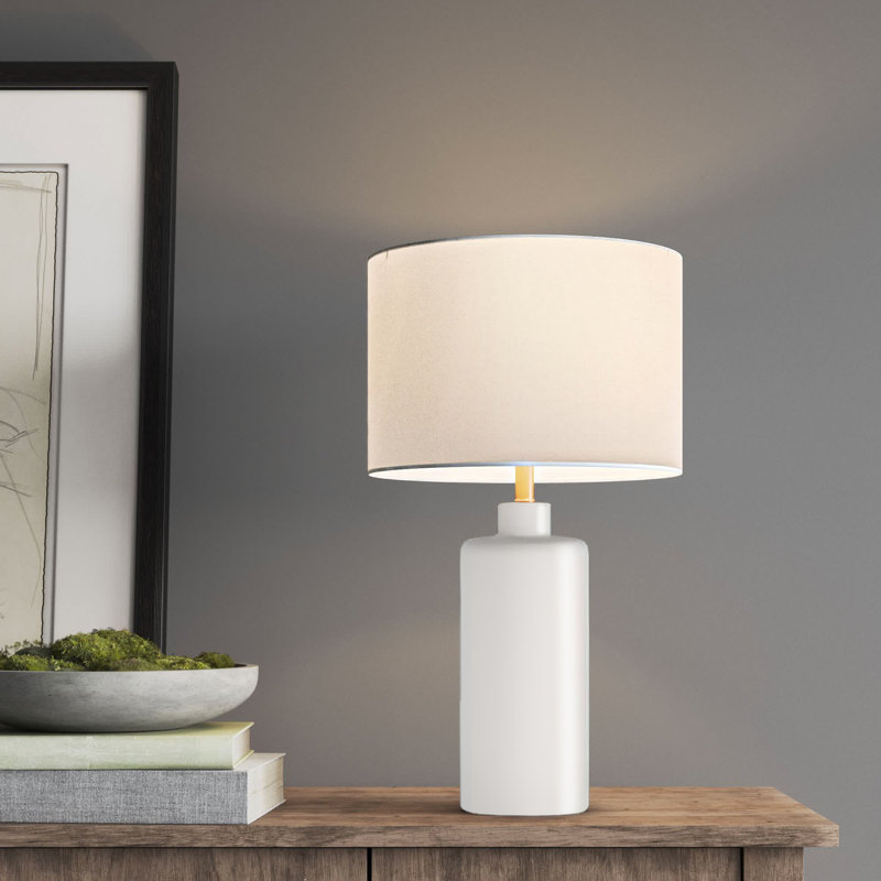 Carlina Ceramic Table Lamp, Matte White