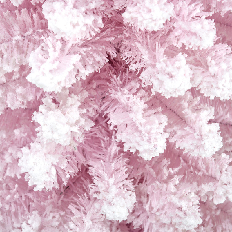 Arbre de Noël neige enneigé, 5.9', Rose