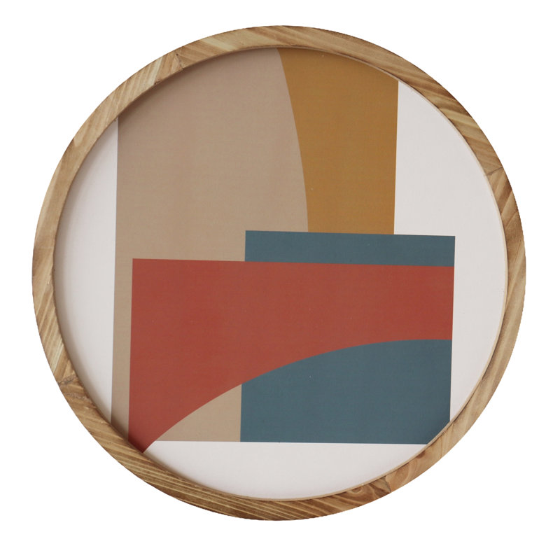 Art mural abstrait en bois 18 po