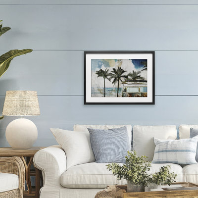 «Beach Day», impression rétro sous verre encadrée, design par Sasha
