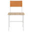 De 2 chaises de salle à manger blanches industrielles, dossier brun, faux siège, style maison, utilisation de chaise