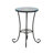 Patio Side Table With Shelf,Blue+Black