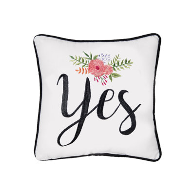 YeSet of No Embroidered Throw Pillow