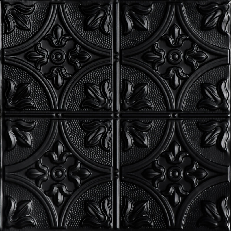 Tuile de plafond en fer-blanc 2 pi x 2 pi Tiptoe, Noir