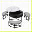 Table basse moderne à plateau relevable avec rangement 3 repose-pieds - Peu encombrants pour le salon