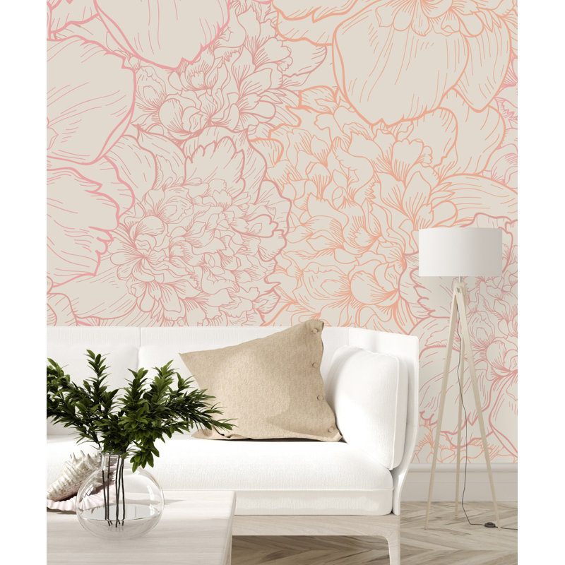 Peel & Stick Floral Wall Mural, 8.33' W x 8.33' L