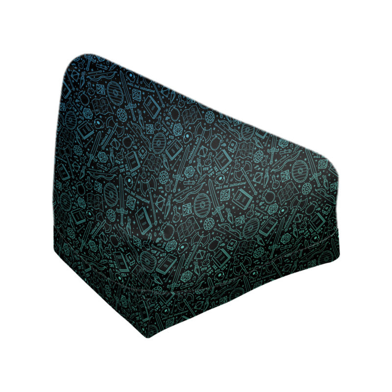 Sac de pois Leffel, H 38 po x L 42 po x P 29 po, Pouf fauteuil, Bleu/noir/vert