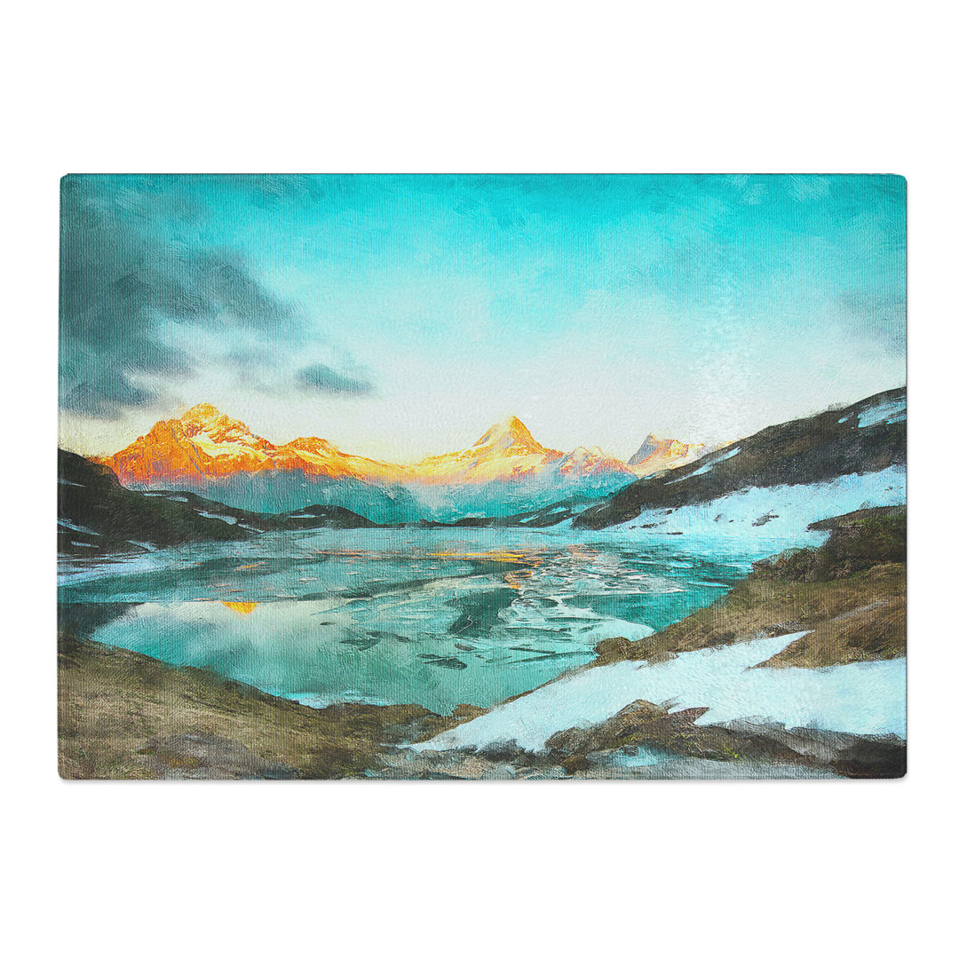Tempered Glass Mountain View in Switzerland Chopping Board