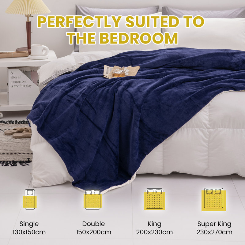 Blankets And Throws Throw Blanket, Navy, 150cm x 130cm