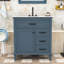 Meuble-lavabo autoportant élégant avec lavabo en céramique, rangement réglable et porte à fermeture en douceur-676184527