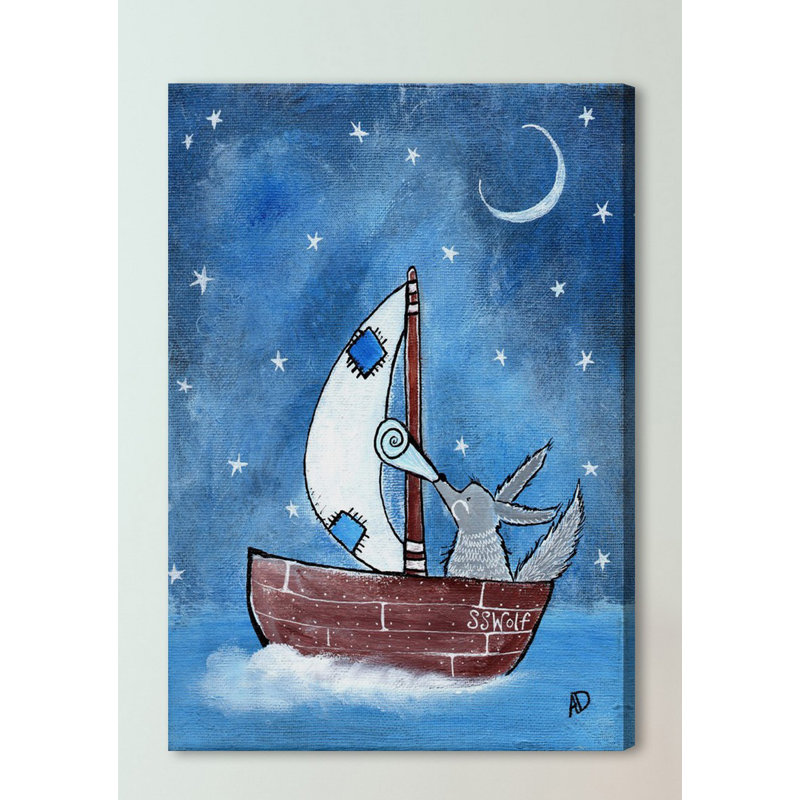 «Bad Wolf's Boat» par Andrea Doss, reproduction sur toile tendue, H 18 po x l 12 po x P 1,5 po