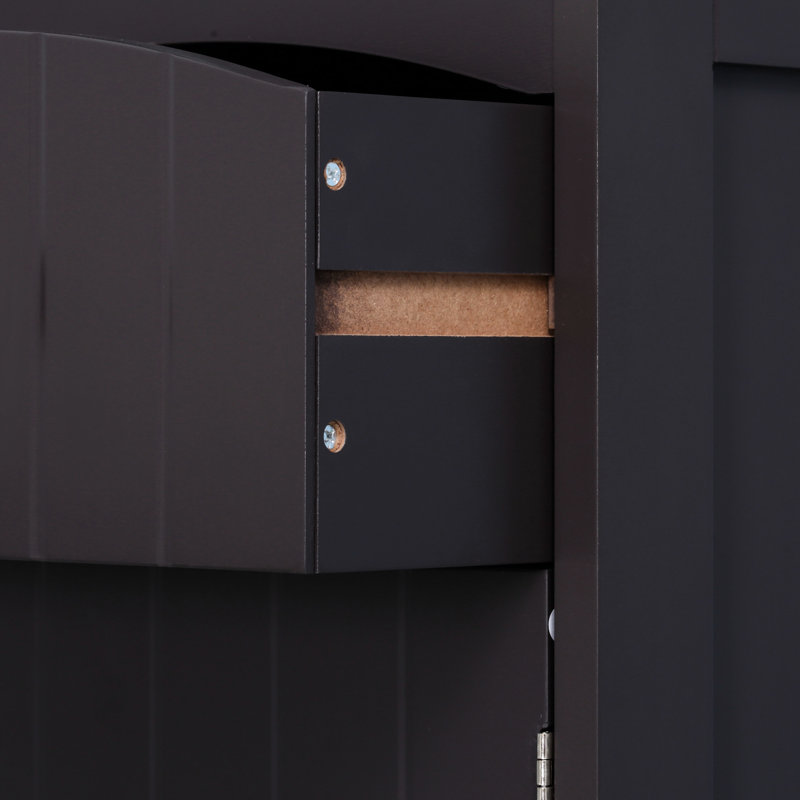 Armoire de salle de bain - 3 tablettes et tiroir brun pour ranger les produits d'hygiène avec plus d'espace