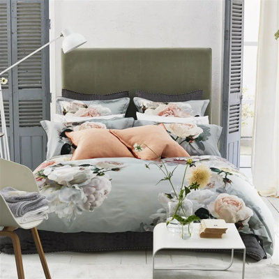 Peonia Grande Zinc Duvet Cover
