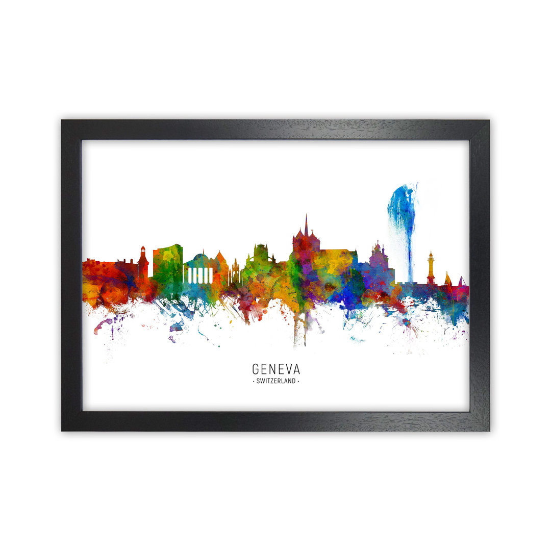 Geneva Switzerland Skyline by Michael Tompsett - Print