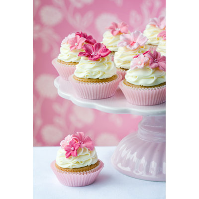Flowery Cupcakes - Wrapped Canvas Print
