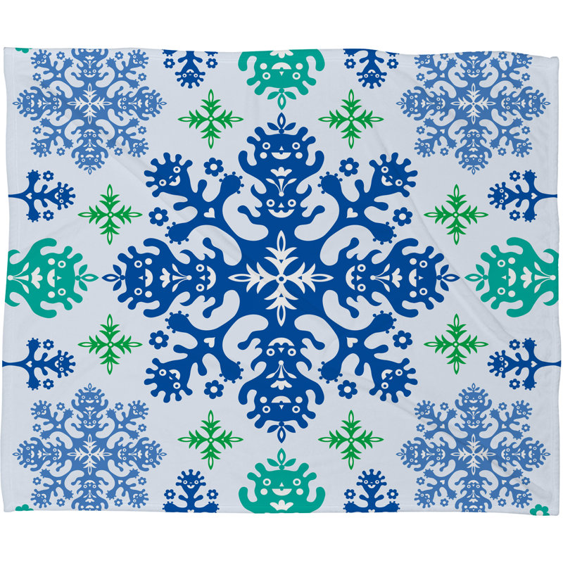 Couverture en peluche monstrous Andi Bird, Petit, Bleu