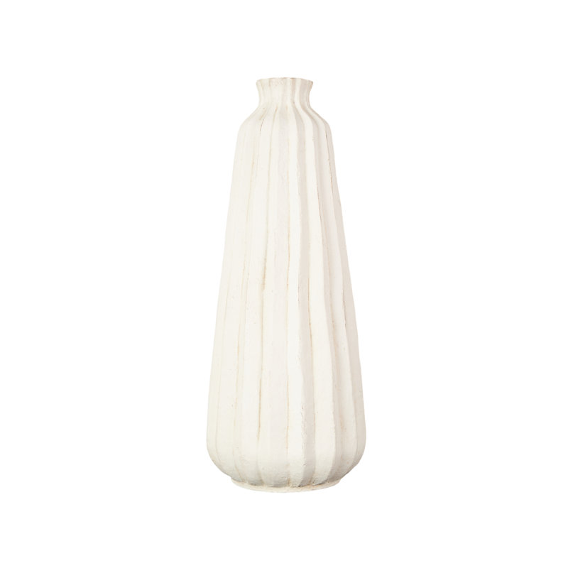 Vase en oxyde de magnésium avec rainures sculptées