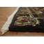 Tapis en laine noué à la main marron foncé et vert olive
