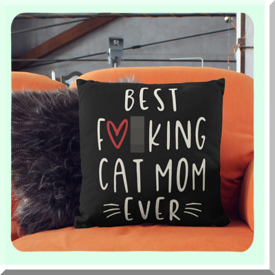 Linen Cat Pillow Cover - Funny Cat Gifts - Best Cat Mom Decor - Cute Cat Lover Gift - Whimsical Kitty Cushion Case - Meow Home Accent