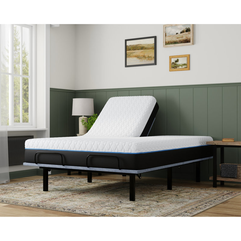 Matelas en mousse viscoélastique avec housse à changement de phase - Grand lit fendu 12 couches de confort en cuivre